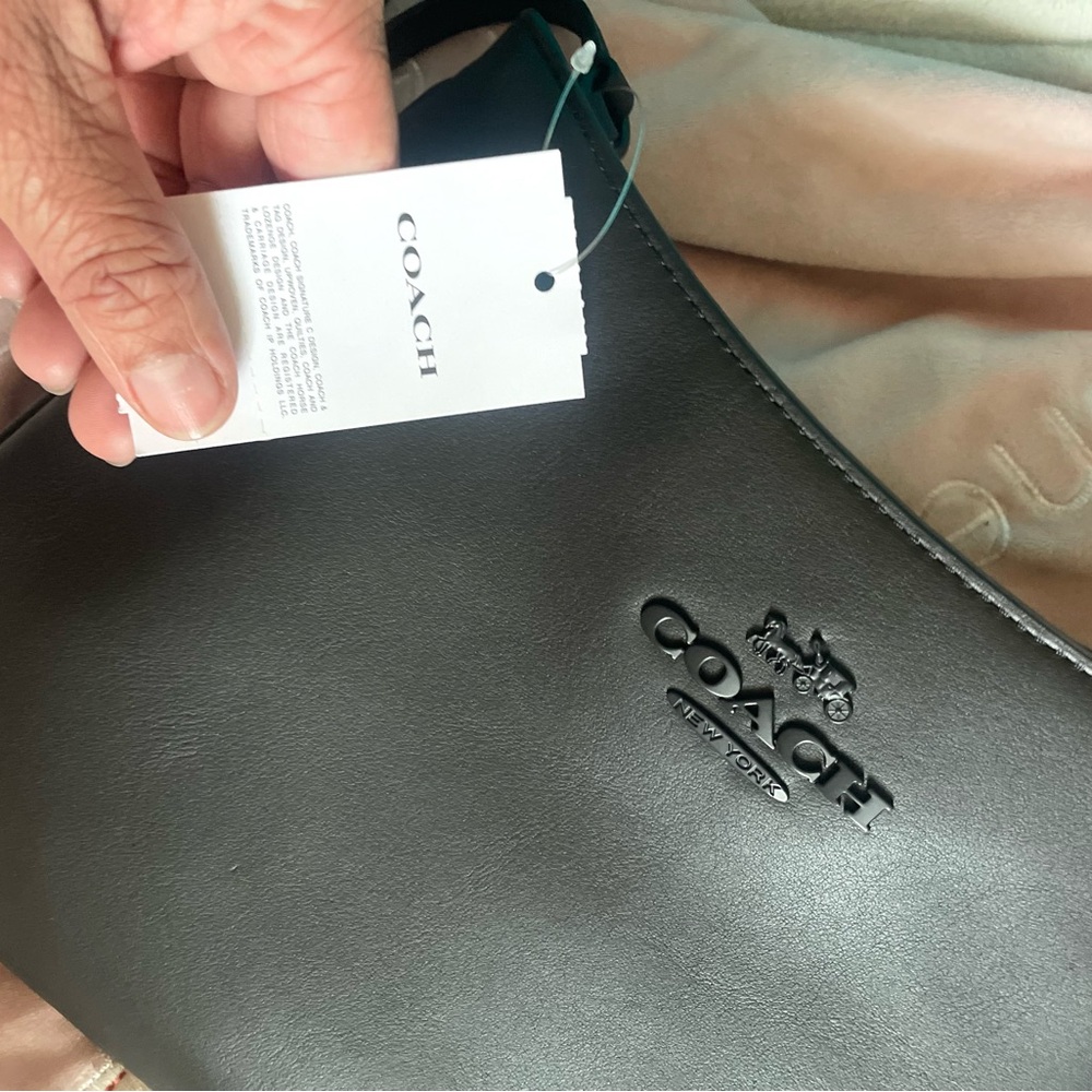 Coach Black on black nwt soft leather shoulder bag